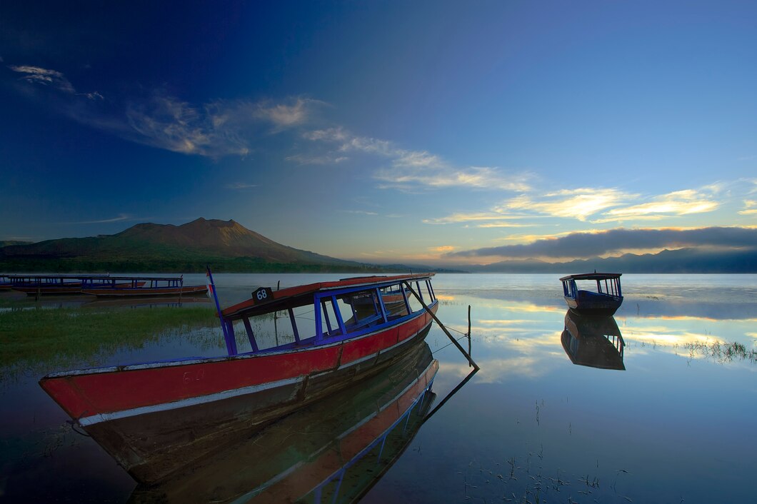 Lake with Boats